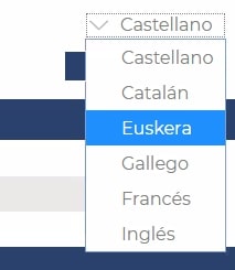 Selection area co-oficiales languages.